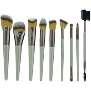 Kit Pincel Makeup Brush Make ZZ-09-E - Cinza (9 Peças)