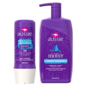 Kit Shampoo + Máscara para Cabelo Aussie Mega Moist - 865mL/236mL