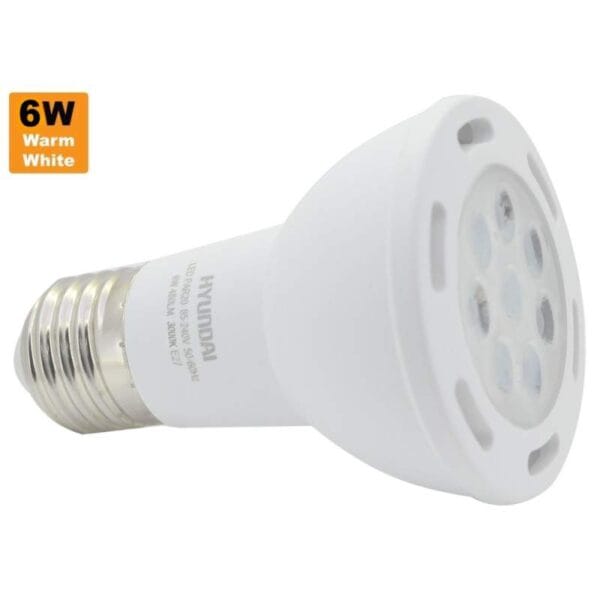 Lâmpada LED Hyundai E27 PAR20 6W 480 Lumens 3000K (Quente)