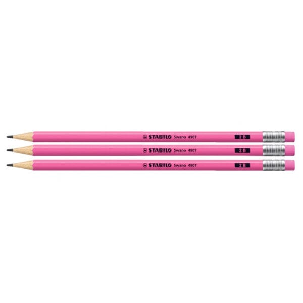 Lapis Grafite Stabilo Swano 4907 (3 Unidades) - Rosa