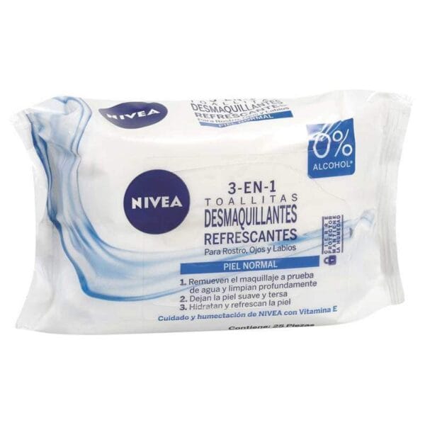 Lenço Demaquilante Nivea Pele Normal 3 em 1 (25 Unidades)