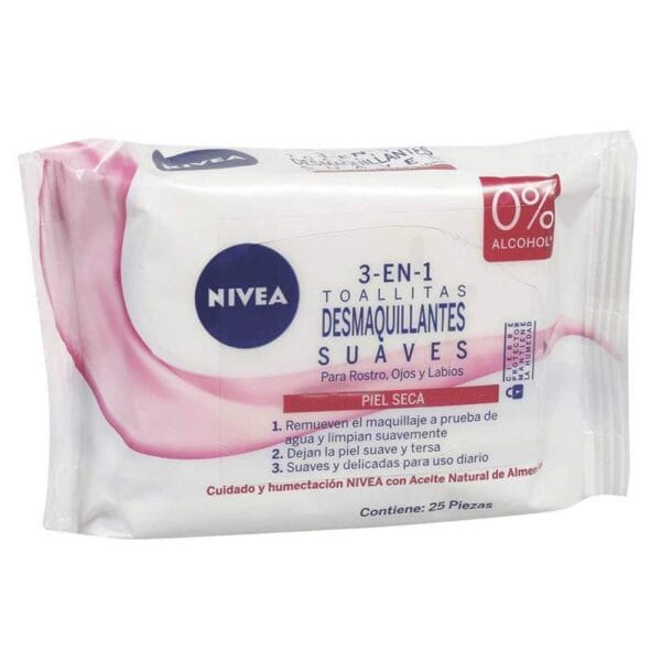 Lenço Demaquilante Nivea Pele Seca 3 em 1 (25 Unidades)