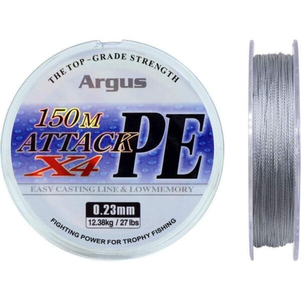 Linha Multifilamento Argus Attack PE X4 150M 0.23mm 12.38kg 27lbs