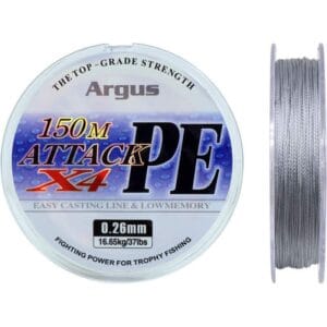 Linha Multifilamento Argus Attack PE X4 150M 0.26mm 16.65kg 37lbs