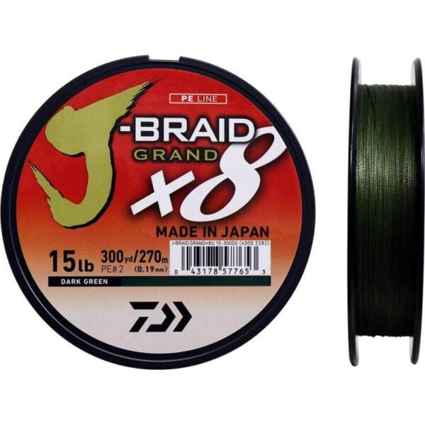 Linha Multifilamento Daiwa J-Braid Grand X8 0.19mm 15LB 270M