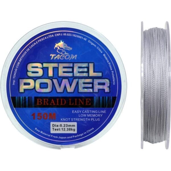 Linha Multifilamento Tacom Steel Power 150M 0.23mm 12.38kg