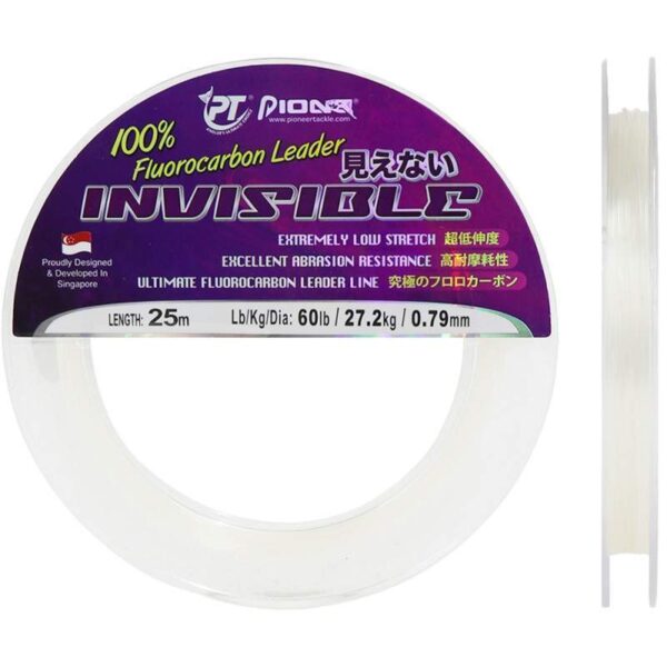 Linha Pioneer Invisible Fluorocarbon 0.79mm 27.2kgs 25m