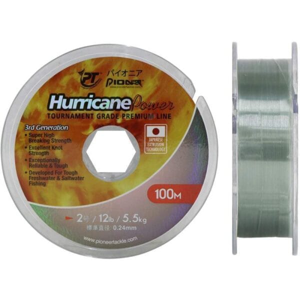 Linha Pioneer Monofilamento Hurricane 0.24mm 5.5kgs 100m