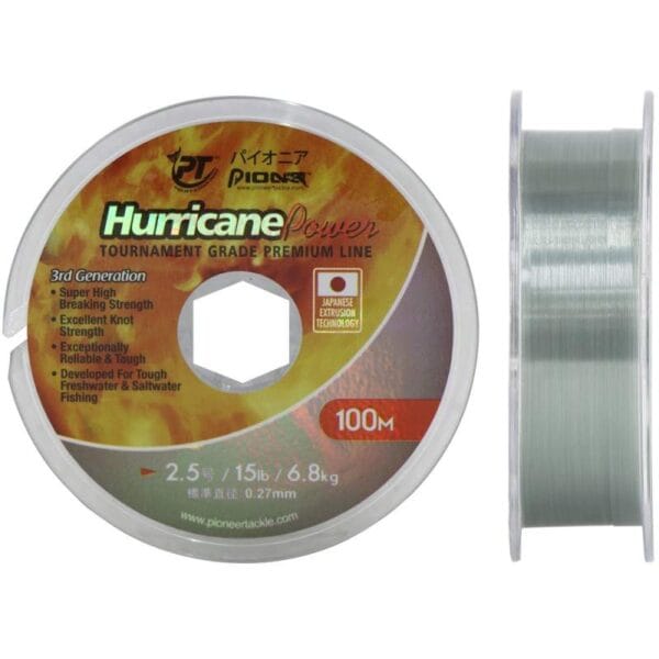 Linha Pioneer Monofilamento Hurricane 0.27mm 6.8kgs 100m