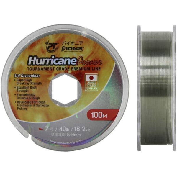 Linha Pioneer Monofilamento Hurricane 0.44mm 18.2kgs 100m