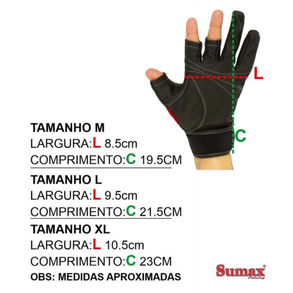 Luvas de pesca Sumax Angler Gloves LUVA-8