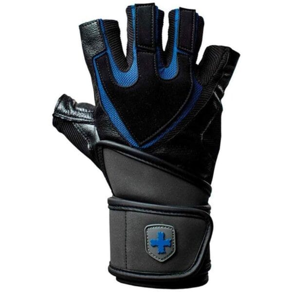 Luvas Harbinger Training Grip Wristwrap Gloves 125022 - Preto/Azul
