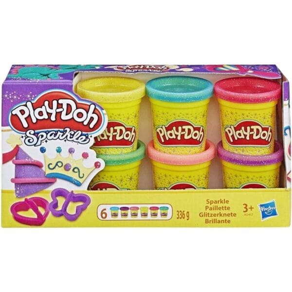 Massa de Modelar com Glitter Hasbro Play-Doh A5417 (6 Unidades)