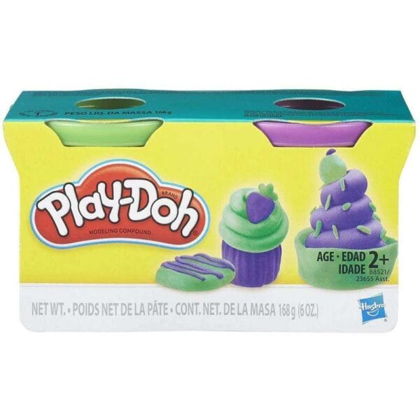 Massa de Modelar Hasbro Play-Don B8521 2 Potes Roxo/Verde