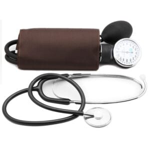 Medidor de Pressão More Fitness com Estetoscópio MF-213 Marrom