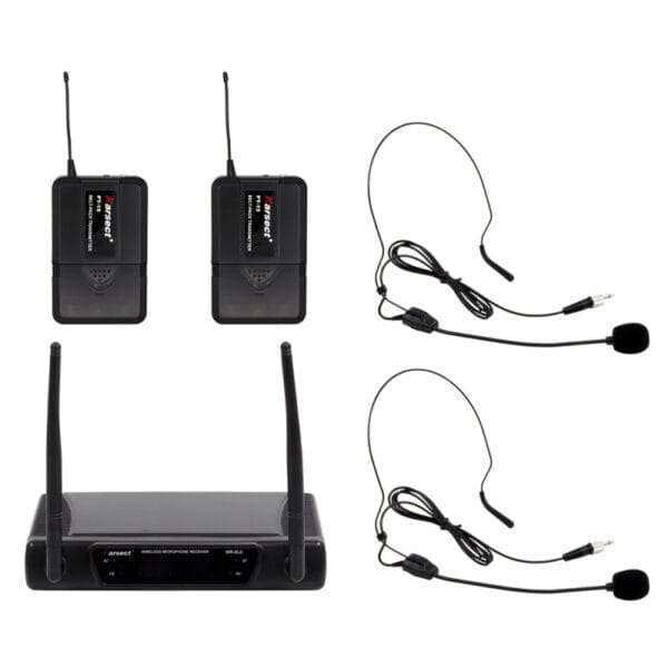 Microfone sem Fio Duplo UHF Karsect WR-8LD/PT-15/HT-9A