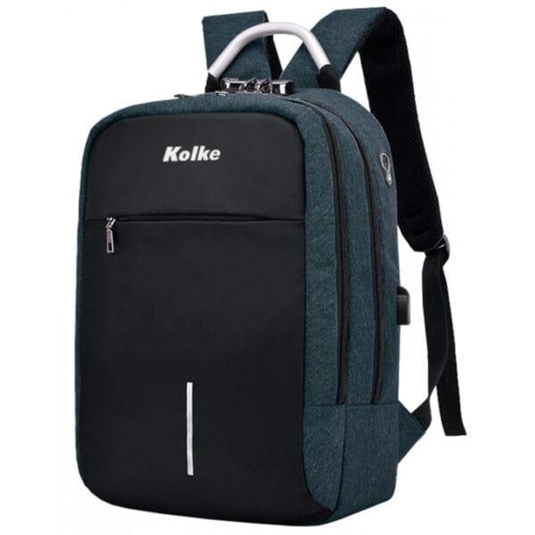 Mochila para Notebook Kolke com Cadeado KVM-338 Preto/Azul 15.6"