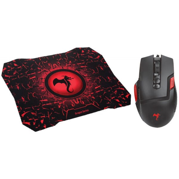 Mouse Gaming Kolke Fury Kit Mouse+Mouse Pad  KGK-349 Preto/Vermelho