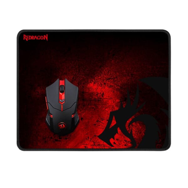 Mouse Gaming Redragon USB + Mouse Pad M601WL-BA 2 EM 1 Preto/Vermelho