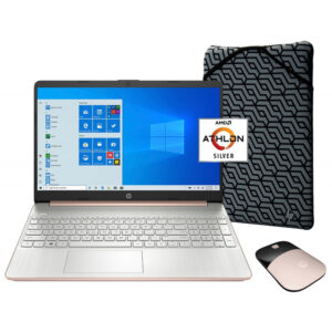 Notebook HP 15-ef1073wm AMD Athlon 3050U/4GB/128GB SSD/15.6" HD/W10 + Estojo e Mouse