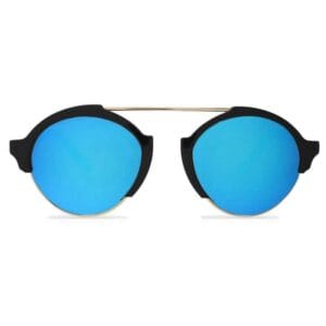 Óculos de Sol Illesteva Milan 4 Preto Dourado/Lente Espelhado Azul - C.01