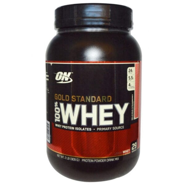 Optimum Nutrition Gold Standard 100% Whey - Delicious strawberry 29 porções 2LB(909g)