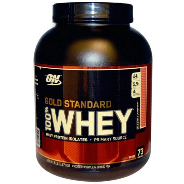 Optimum Nutrition Gold Standard 100% Whey - Delicious Strawberry 73 porções 5lb(2.27g)