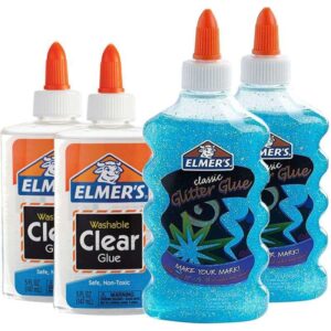 Pack Inicial de Slime Elmers Clear Glue e Glitte Glue 20228897 - (4 Unidades)