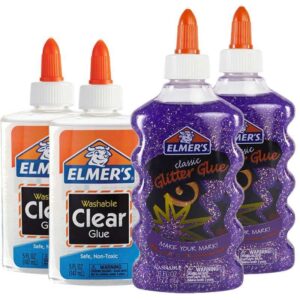 Pack Inicial de Slime Elmers Clear Glue e Glitte Glue 2022922 - (4 Unidades)