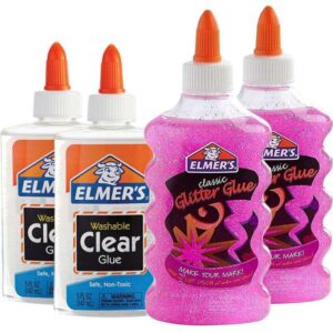 Pack Inicial de Slime Elmers Clear Glue e Glitte Glue 2028811 - (4 Unidades)