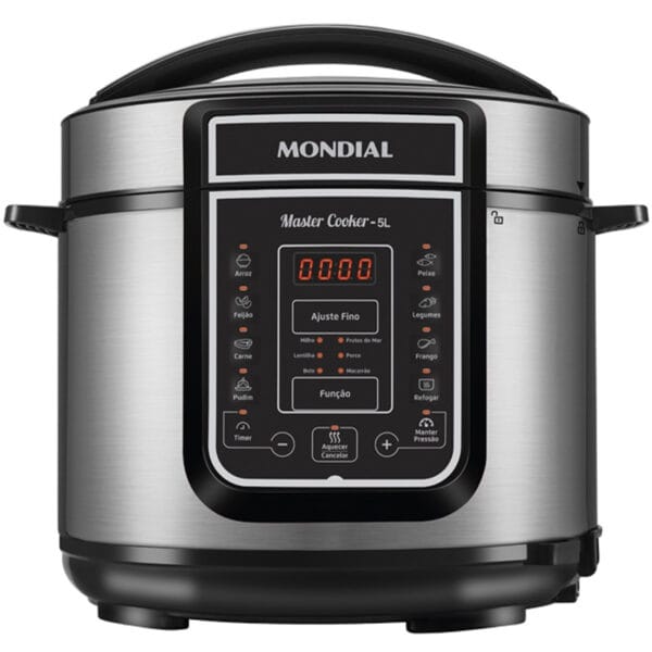 Panela de Pressão Elétrica Digital Mondial Master Cooker 5L - Preto/Inox - 220V/60Hz