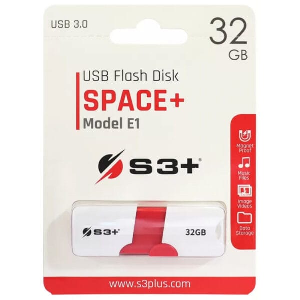 Pendrive S3+ SPACE+ Model E1 3.0 32GB S3PD3003032BK - USB