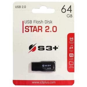 Pendrive S3+ Star 2.0 64GB S3PD2004064BK-R - Preto