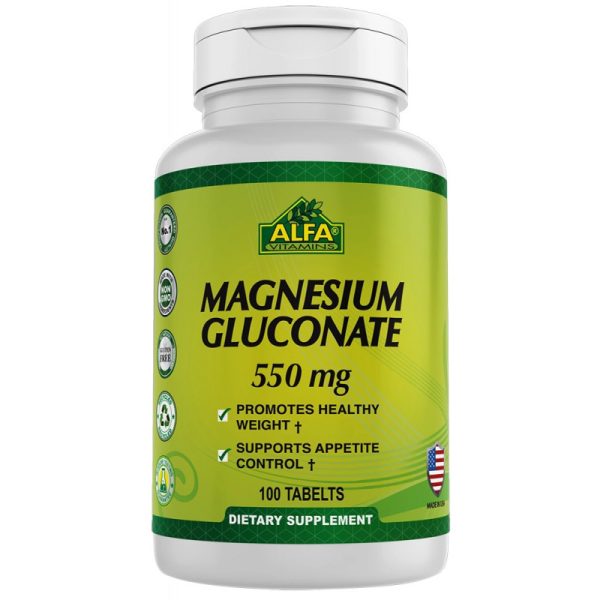 Alfa Vitamins Magnesium Gluconate 550 MG (100 Tabletas)