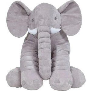 Almofada de pelúcia Elefante gigante Buba 7561 Cinza (60cm de altura)