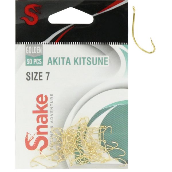 Anzol Snake Akita Kitsune Gold 07 (50 Peças)