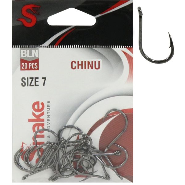 Anzol Snake Chinu Black Nickel 07 (20 Peças)