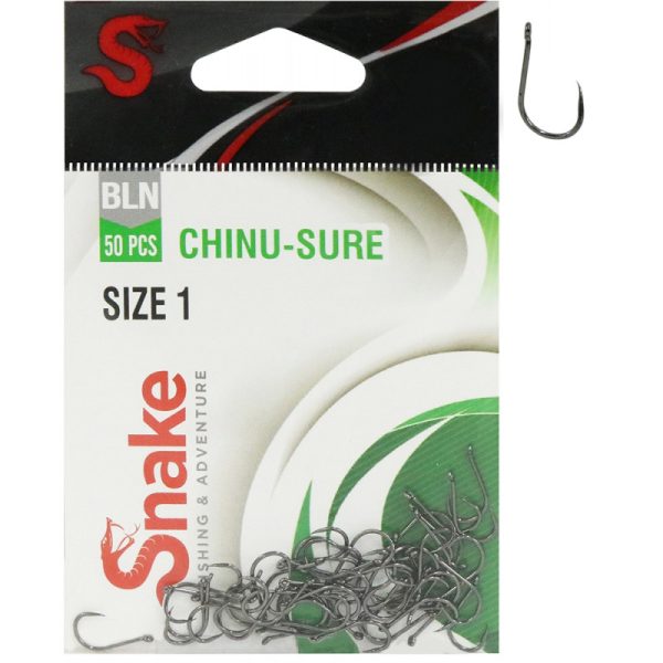 Anzol Snake Chinu-Sure Black Nickel 01 (50 Peças)