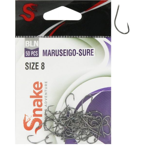 Anzol Snake Maruseigo-Sure Black Nickel 08 (50 Peças)