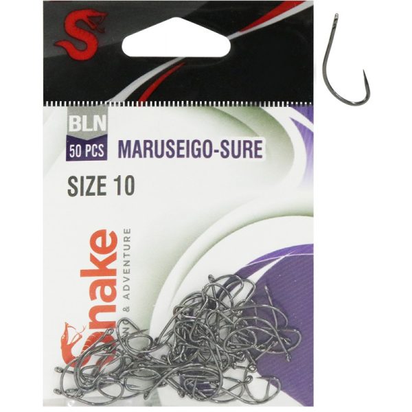 Anzol Snake Maruseigo-Sure Black Nickel 10 (50 Peças)