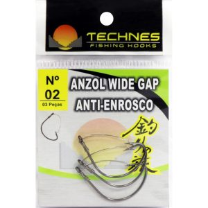 Anzol Techines Wide Gap Anti-Enrosco N° 02 (3 Pçs)