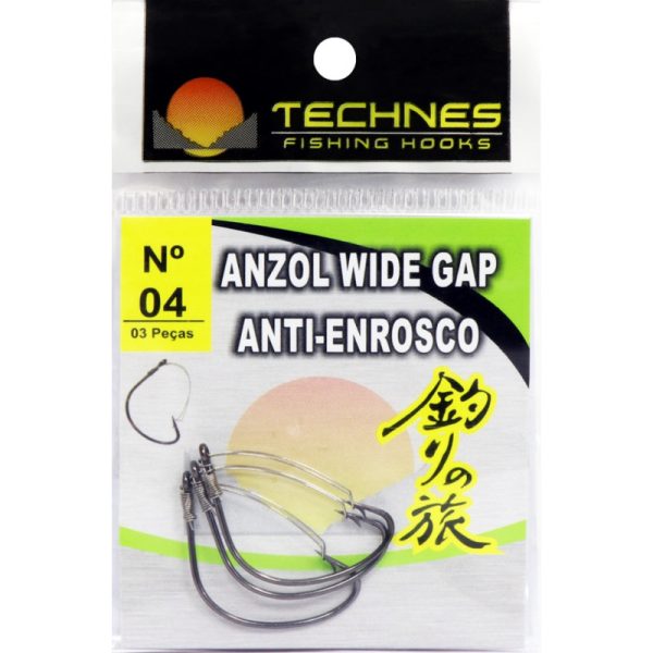 Anzol Techines Wide Gap Anti-Enrosco N° 04 (3 Pçs)