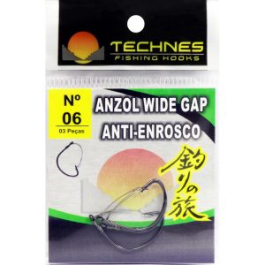 Anzol Techines Wide Gap Anti-Enrosco N° 06 (3 Pçs)