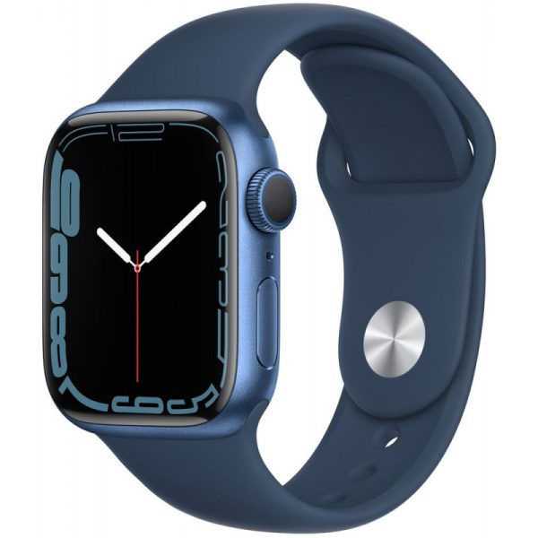 Apple Watch S7 (GPS) Caixa Alumínio Blue 41mm Pulseira Esportiva MKN13BE