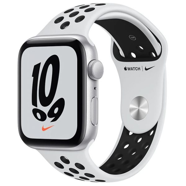 Apple Watch SE (GPS) Caixa Alumínio Silver 44mm Pulseira esportiva Nike White/Black