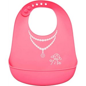 Babador de silicone com pega migalhas Buba 09724 (Rosa)