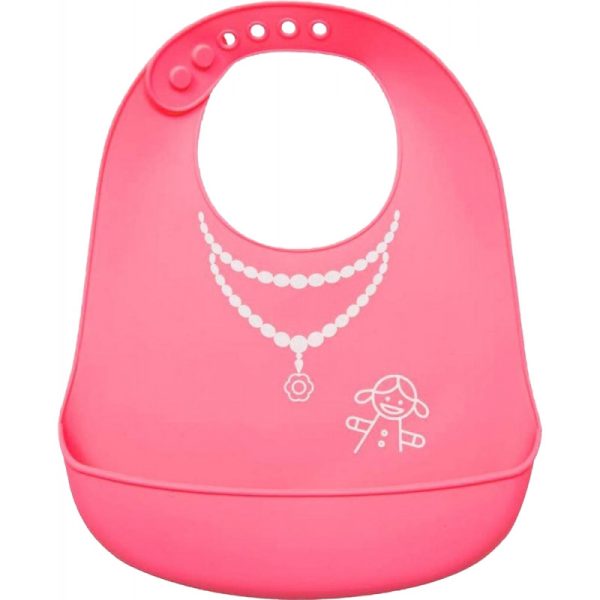 Babador de silicone com pega migalhas Buba 09724 (Rosa)