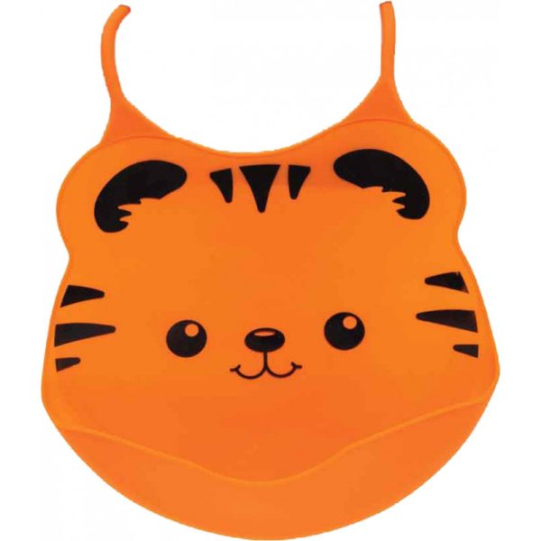 Babador de silicone com pega migalhas Buba 09732 (Laranja)