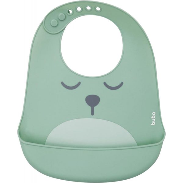 Babador de silicone com pega migalhas Buba 12094 (Verde)