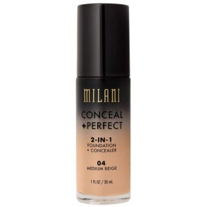 Base Liquido Milani Conceal + Perfect 2 en 1 04 Medium Beige - 30mL